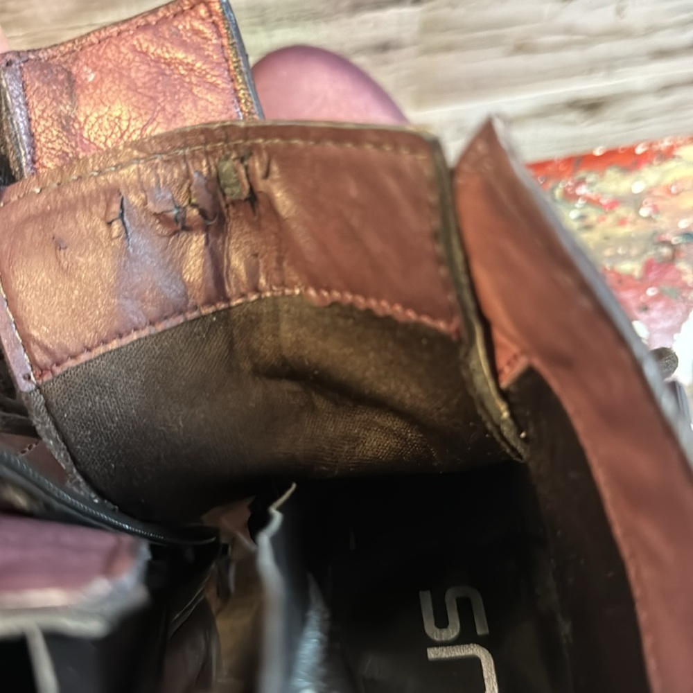 Mjus Purple Brown Leather Heel Boots Size 38 - Picture 15 of 16